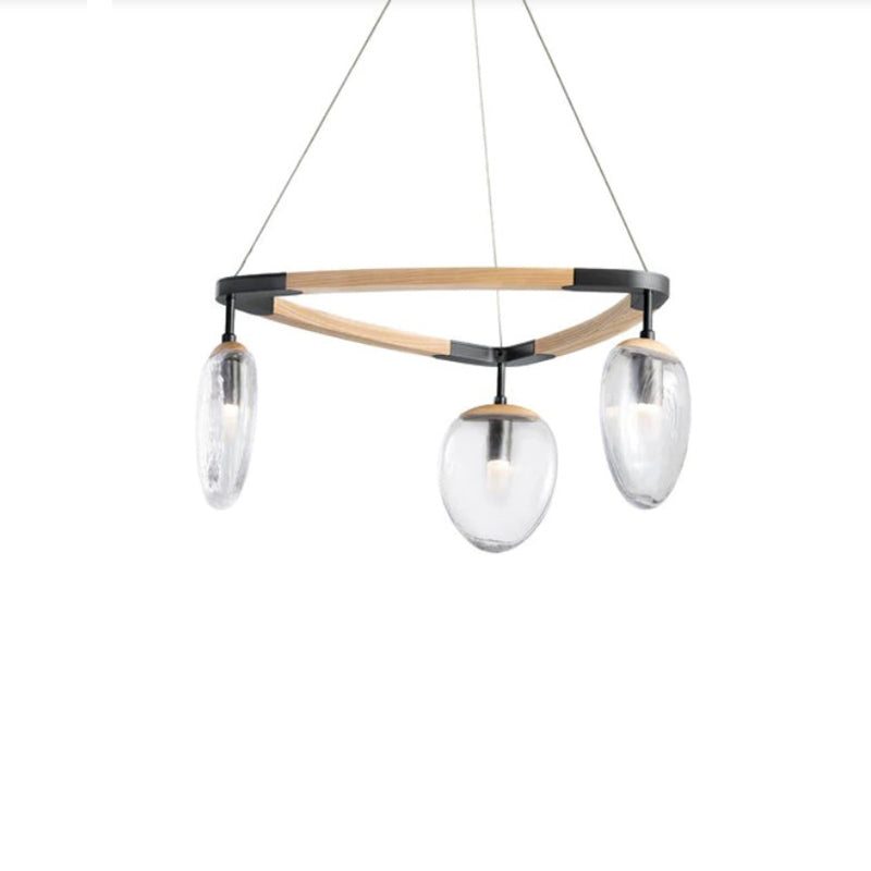 Leaf Oval Triple Chandelier