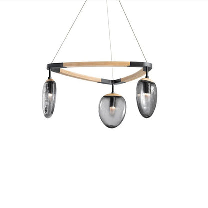 Leaf Oval Triple Chandelier