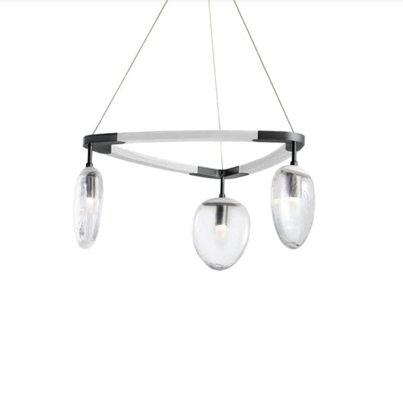 Leaf Oval Triple Chandelier