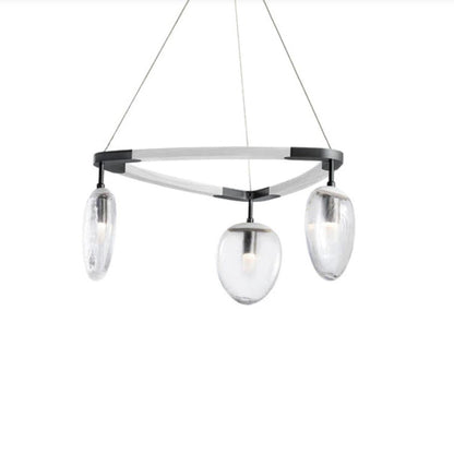 Leaf Oval Triple Chandelier