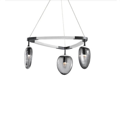 Leaf Oval Triple Chandelier