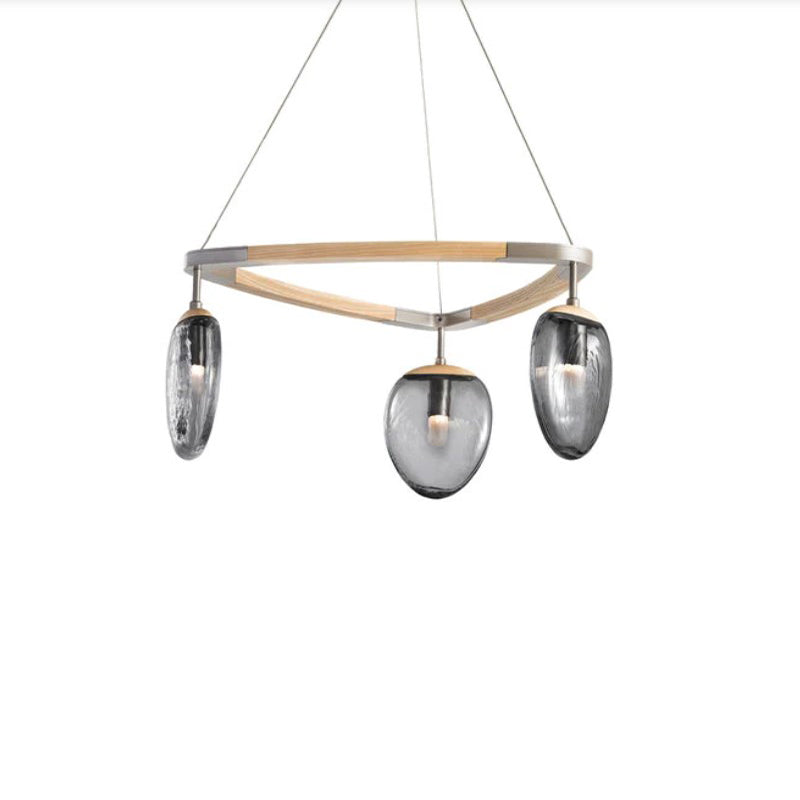 Leaf Oval Triple Chandelier