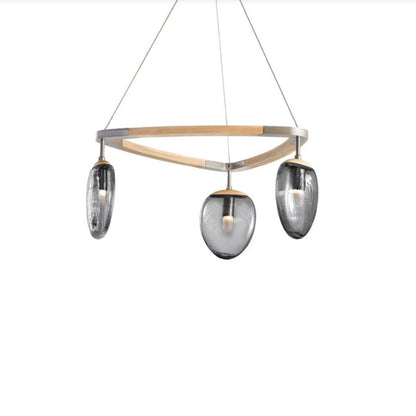 Leaf Oval Triple Chandelier