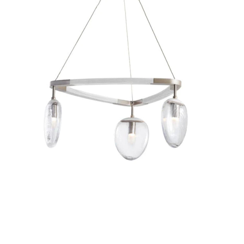 Leaf Oval Triple Chandelier
