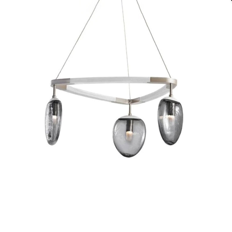 Leaf Oval Triple Chandelier